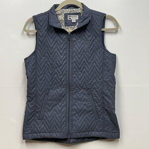 Riding‎ Sport Womens Quilted Vest S Lightweight Zip up  Pockets Gray/Blue